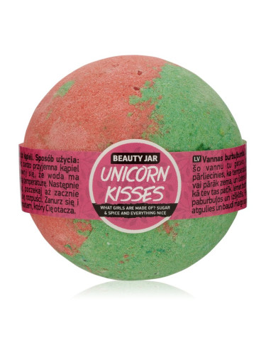 Beauty Jar Unicorn Kisses What Girls Are Made Of? Sugar & Spice And Everything Nice бомбичка за вана с аромат на ягоди 150 гр.