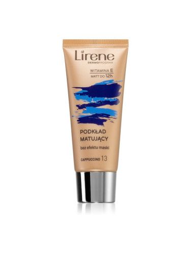 Lirene Nature Matte матиращ флуид фон дьо тен за дълготраен ефект цвят 13 Capuccino 30 мл.