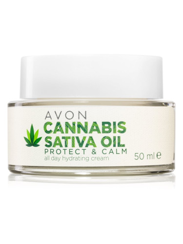 Avon Cannabis Sativa Oil Protect & Calm хидратиращ крем  с конопено масло 50 мл.