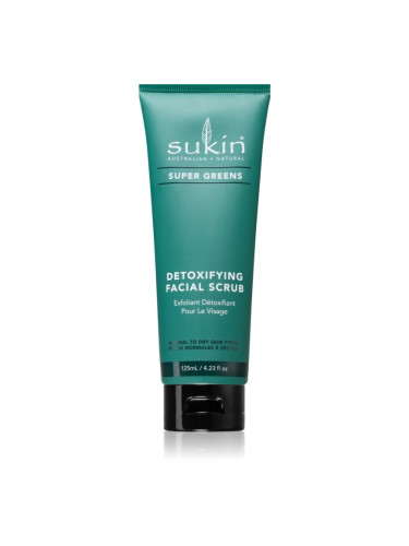 Sukin Super Greens изглаждащ пилинг за лице за нормална към суха кожа 125 мл.