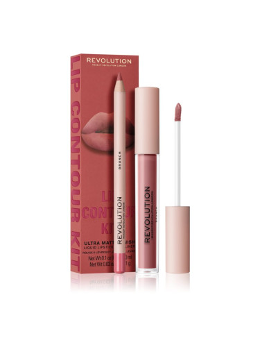 Makeup Revolution Lip Contour Kit комплект за устни цвят Brunch
