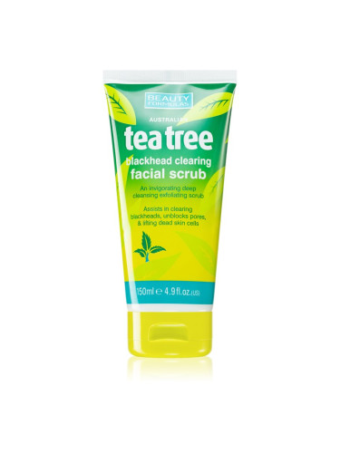 Beauty Formulas Tea Tree почистващ пилинг за лице за проблемна кожа 150 мл.