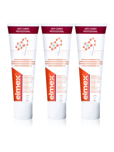 Elmex Anti-Caries Professional паста за зъби, защитаваща от зъбен кариес 3x75 мл.
