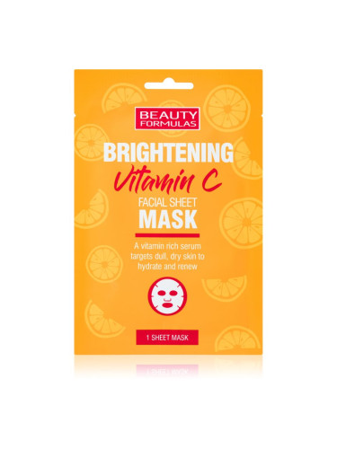 Beauty Formulas Vitamin C озаряваща платнена маска с витамин С 1 бр.