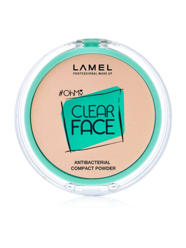 LAMEL OhMy Clear Face компактна пудра с антибактериална добавка цвят 401 Light Natural 6 гр.