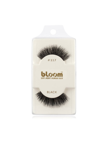 Bloom Natural изкуствени мигли от естествен косъм No. 117 (Black) 1 см