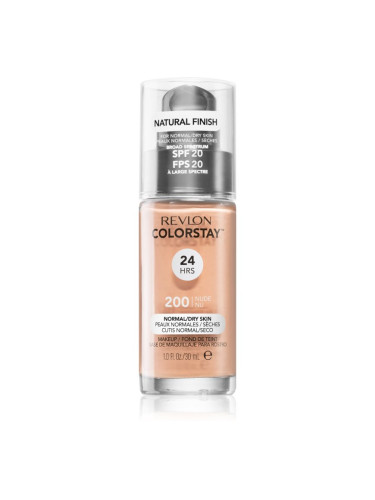 Revlon Cosmetics ColorStay™ SPF 20 дълготраен фон дьо тен за нормална към суха кожа цвят 200 Nude 30 мл.