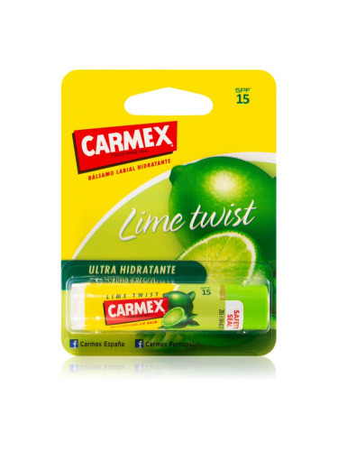 Carmex Lime Twist хидратиращ балсам за устни в тубичка SPF 15 4,25 гр.