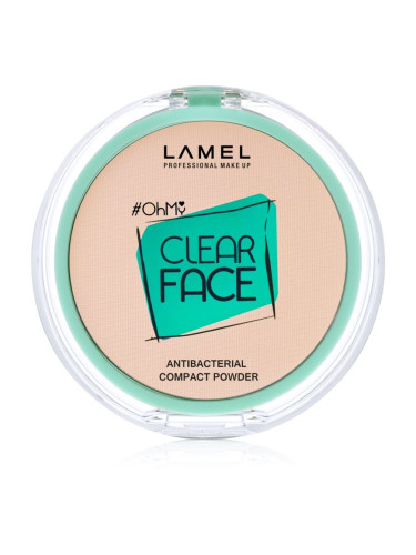 LAMEL OhMy Clear Face компактна пудра с антибактериална добавка цвят 405 Sand Beige 6 гр.
