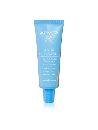 Apivita Aqua Beelicious лек тониращ флуид за озаряване на лицето SPF 30 40 мл.