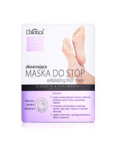 L’biotica Masks ексфолиращи чорапи за омекотяване и хидратиране кожата на краката. 1 чифт