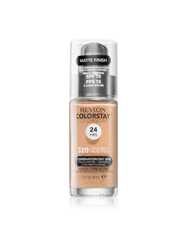 Revlon Cosmetics ColorStay™ SPF 15 дълготраен матиращ фон дьо тен за смесена и мазна кожа цвят 320 True Beige 30 мл.