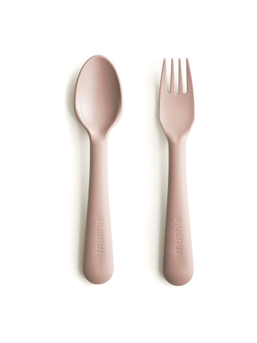 Mushie Fork and Spoon Set прибор Blush 2 бр.