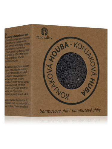 Renovality Konjac mushroom bamboo charcoal почистваща гъбичка за проблемна кожа 7x4 см