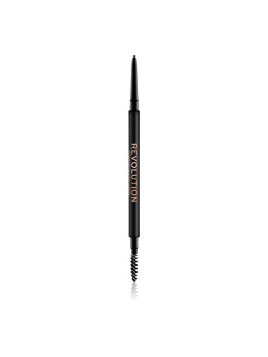 Makeup Revolution Precise Brow Pencil прецизен молив за вежди с четка цвят Dark Brown 0.05 гр.