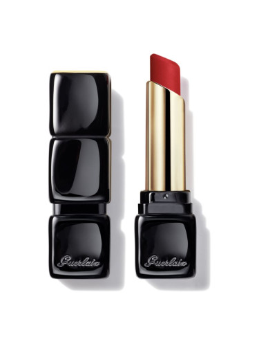 GUERLAIN KissKiss Tender Matte дълготрайно червило с матиращ ефект цвят 910 Wanted Red 3.5 гр.