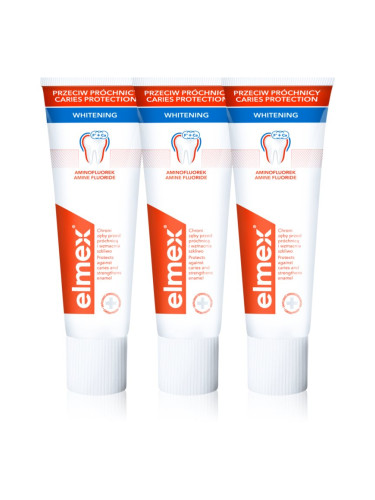 Elmex Caries Protection Whitening избелваща паста за зъби с флуорид 3x75 мл.