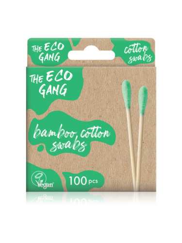 The Eco Gang Bamboo Cotton Swabs клечки за уши боя Green 100 бр.