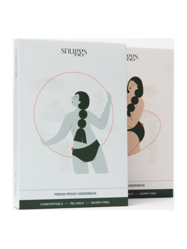 Snuggs Period Underwear Classic: Heavy Flow Black менструални бикини от плат за силна менструация размер S 1 бр.