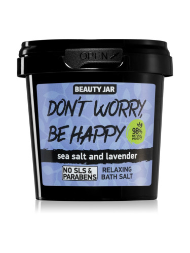 Beauty Jar Don't Worry, Be Happy сол за релаксираща вана с екстракт от лавандула 150 гр.