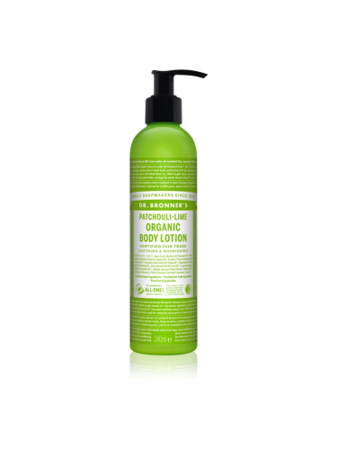 Dr. Bronner’s Patchouli & Lime интензивно регенериращо мляко за тяло 240 мл.