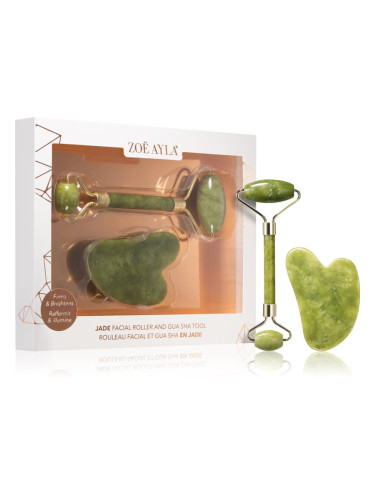 Zoë Ayla Jade Facial Roller And Gua Sha Tool подаръчен комплект за лице 1 бр.