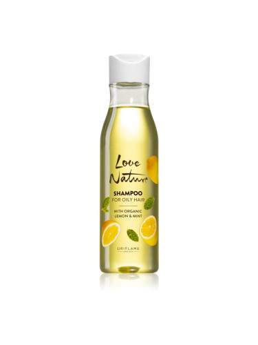 Oriflame Love Nature Organic Lemon & Mint дълбоко почистващ шампоан за мазна коса 250 мл.