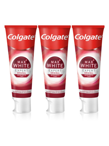 Colgate Max White Expert Original избелваща паста за зъби 3x75 мл.