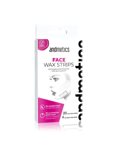 andmetics Wax Strips Face восъчни ленти за епилация за лице 20 бр.