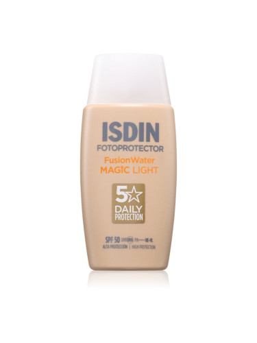 ISDIN Fotoprotector FusionWater Magic Light слънцезащитен флуид за лице SPF 50 цвят light 50 мл.