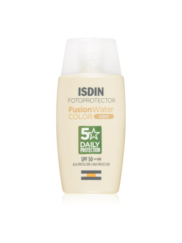 ISDIN Fusion Water слънцезащитен флуид за лице SPF 50 цвят light 50 мл.