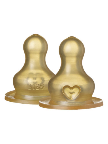 BIBS Baby Glass Bottle Latex Nipple биберон за шише Slow Flow 0+ months 2 бр.
