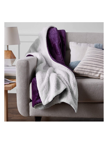 Amazon Basics Меко одеало - цвят слива