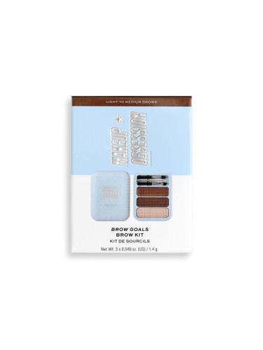 Makeup Obsession Brow Goals Brow Kit - Light To Medium Brown Гел за вежди  1,4gr