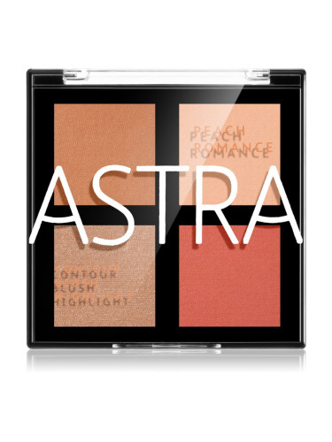 Astra Make-up Romance Palette контурираща палитра за лице за лице цвят 01 Peach Romance 8 гр.