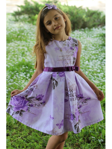 Лятна рокля Ваня в лилаво на цветя