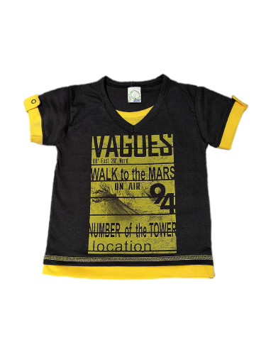  Детска тениска с V образно деколте