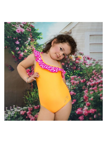 Детски цял бански в оранжево