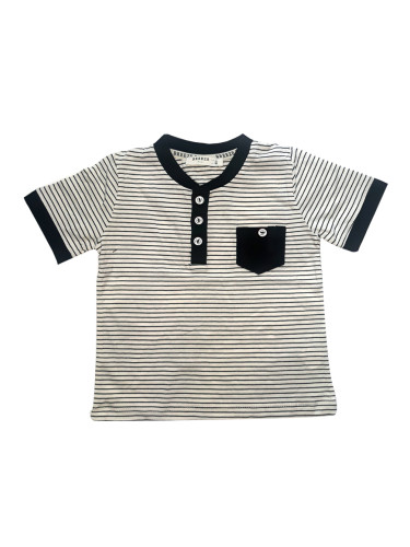 Детска блуза с къс ръкав с джоб