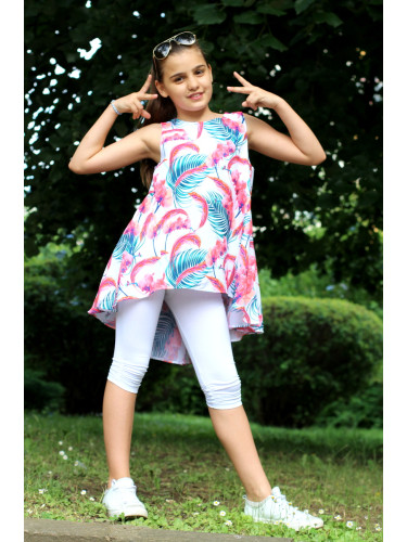 Комплект от летен клин в бяло с туника