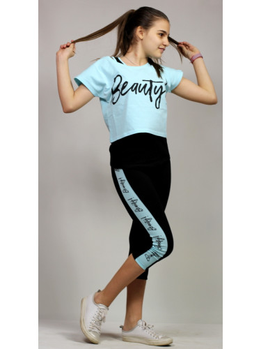 Детски летен комплект от 3 части с потник , блузка с къс ръкав и клин 