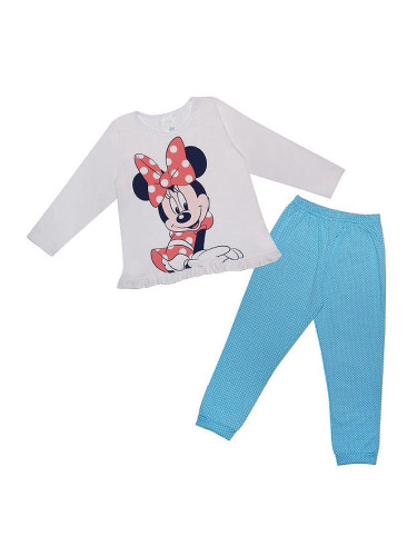 Детска пижама в бяло и долнище в синьо с Мини маус