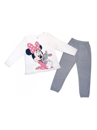 Детска пижама в бяло и долнище в сиво с Мини маус