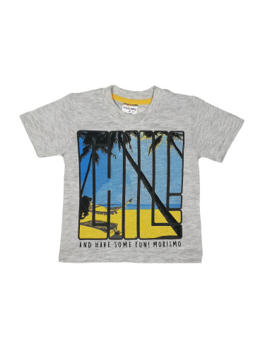  Детска тениска за момче в сиво с картинка