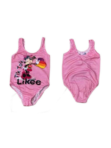 Детски цял бански в розово с Мини Маус