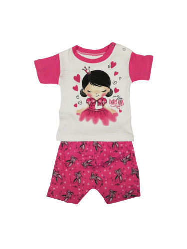 Комплект от блузка с момиче и панталонки