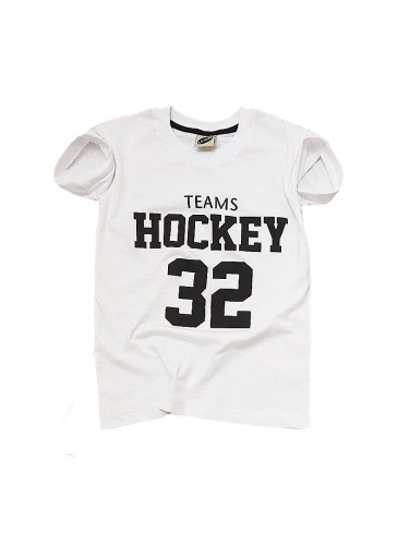  Детска тениска за момче в бяло с номер