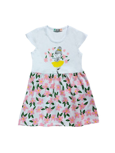 Детска лятна рокля с балеринка и цветя