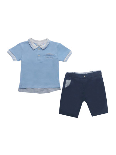 Комплект от блузка/риза в светлосиньо и панталонки в тъмносиньо