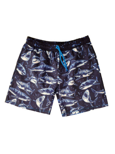 Бански/шорти за момче в тъмносиньо с акули